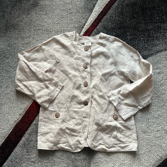 Neiman Marcus Linen Shirt Jacket - Picture 1 of 4